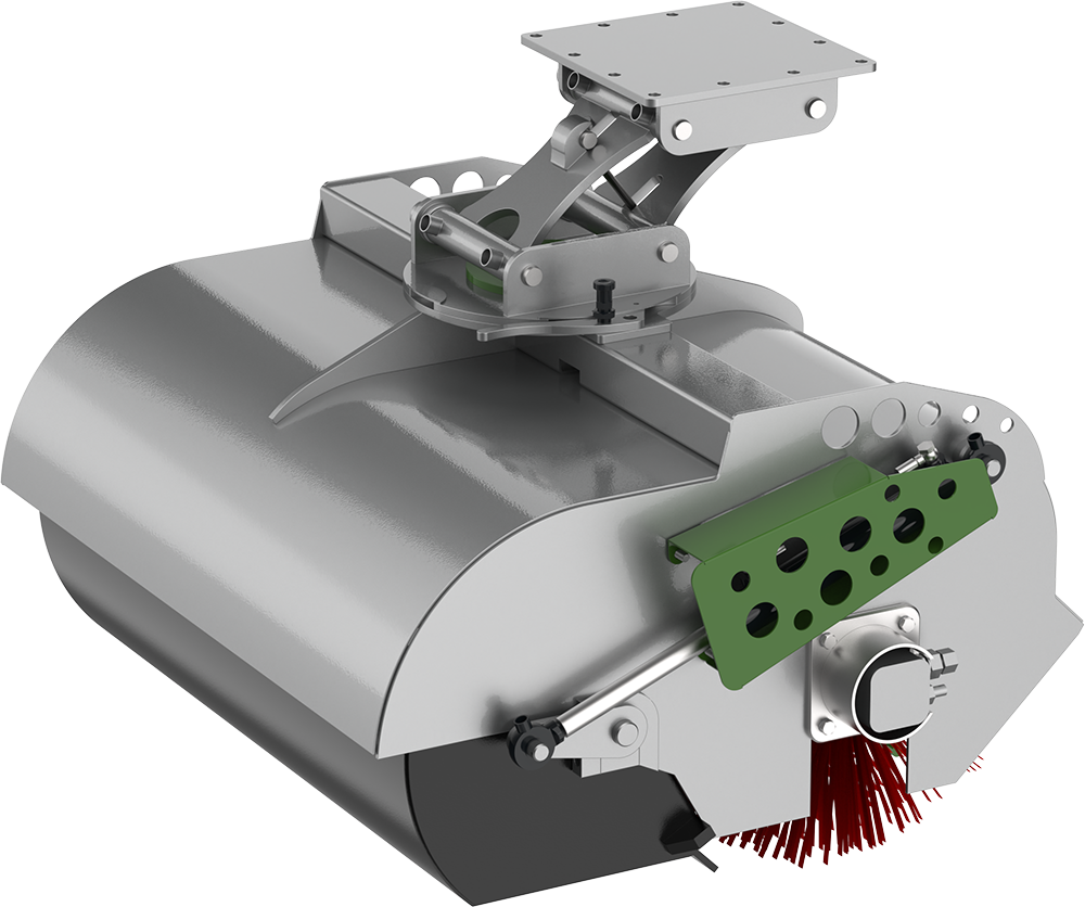 Modularis sweeper attachment for excavators, designed for efficient sweeping and debris clearing on job sites
