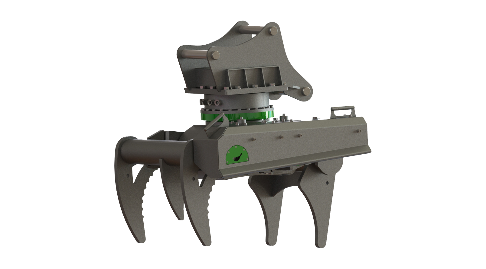 saw-grapple-whole Modularis Drive Timber Grapple with Saw Module – Powerful attachment for efficient timber handling and cutting.